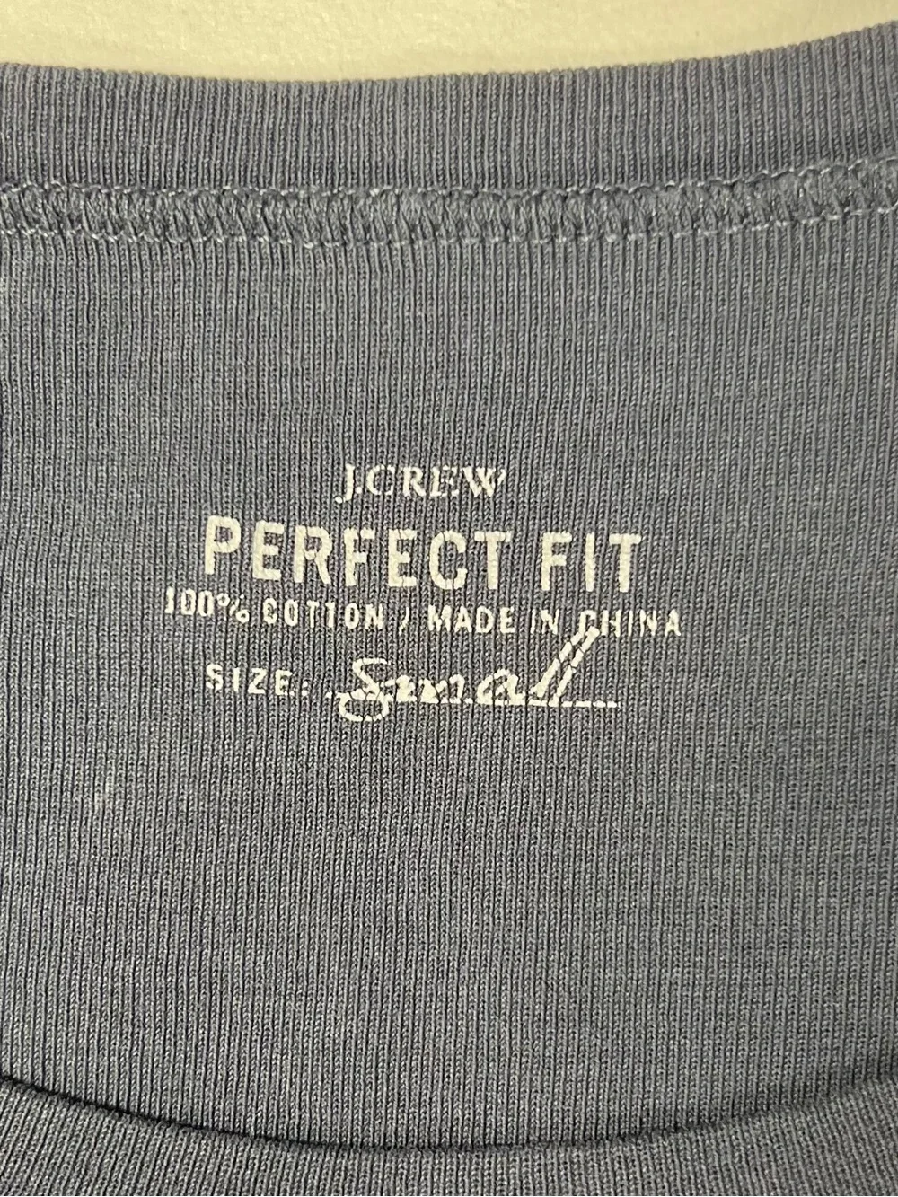 J. Crew Perfect Fit Short Sleeve 100% Cotton T-Shirt Charcoal Grey Size Small